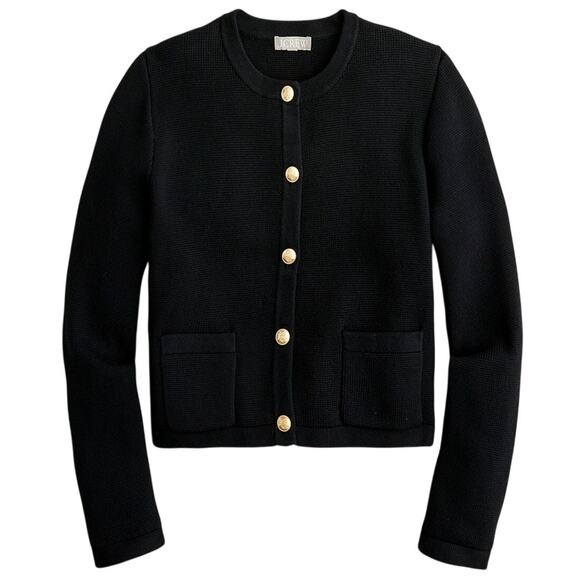 J.Crew Sweaters - J.Crew Classic Black Emilie Patch-Pocket Cardigan Size XS
